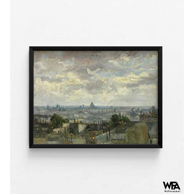 Vue de Paris par Vincent Van Gogh, reproduction d'art de Paris, H 18 po x l 24 po, Reproduction encadrée sans passe-partout