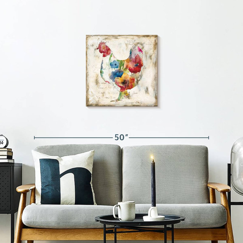 Crowle Flowered Hen, 20" H x 20" W