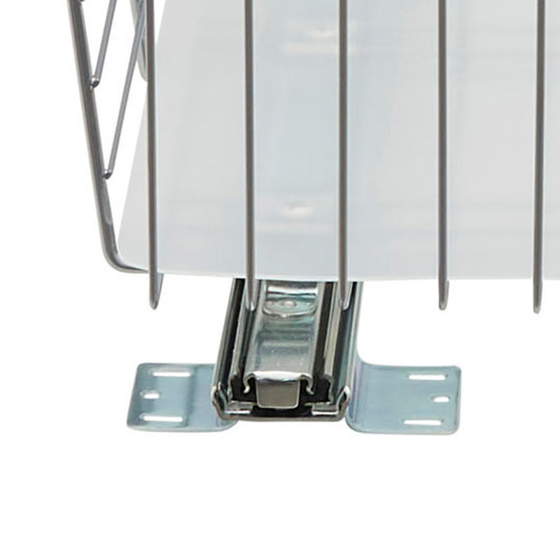 Organisateur de panier en acier nickelé avec doublure en plastique transparent, Argent