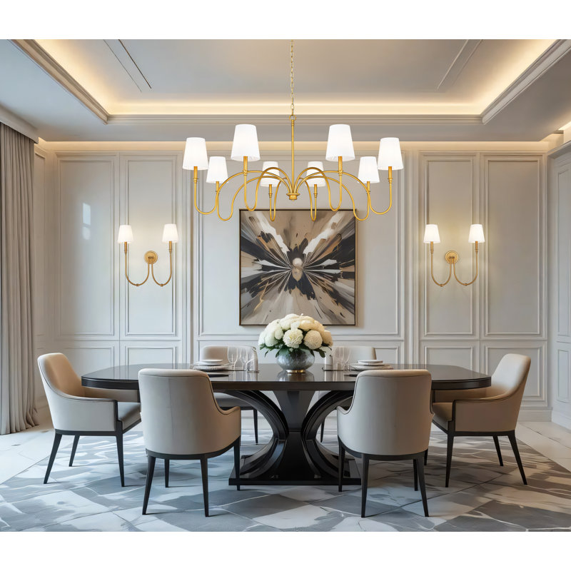 Parham Rubbed Brass 8 Light Chandelier, Rubbed Brass