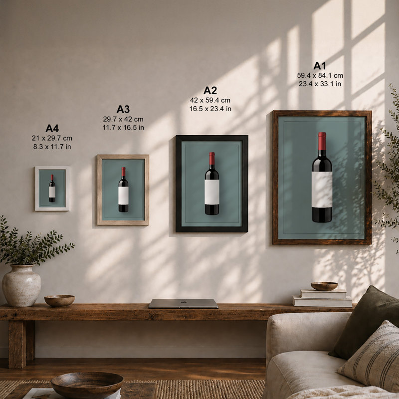 Wine Bottle Study Modern - Print, Unframed, A3 - 42.0 x 29.7 cm