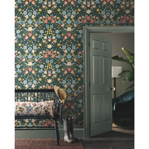 antique french wallpaper design rich gold blue roses in louis 15 th frame  illustration digital download