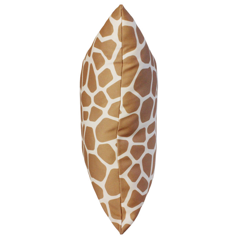 Animal Print Reversible Throw Pillow, Tan