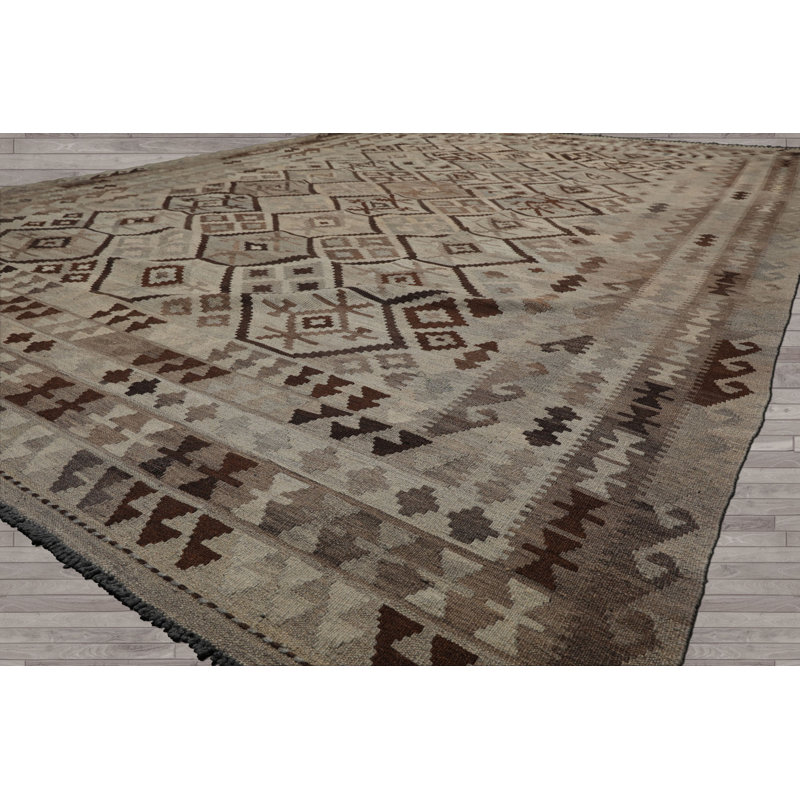 Tapis tribal en laine tissé à la main et à plat 8 pi 4 po x 11 pi 7 po