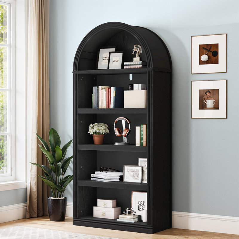  Bibliothèque 68,5 po H 5 Tiers, Noir, noir, noir, noir