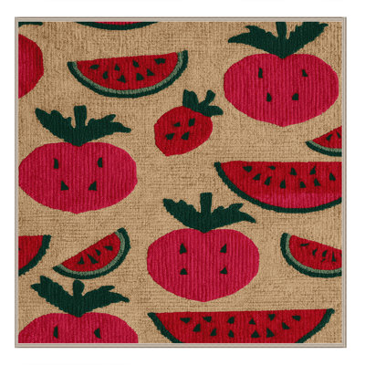 Washable Radish Watermelon Vegetables Area Rug