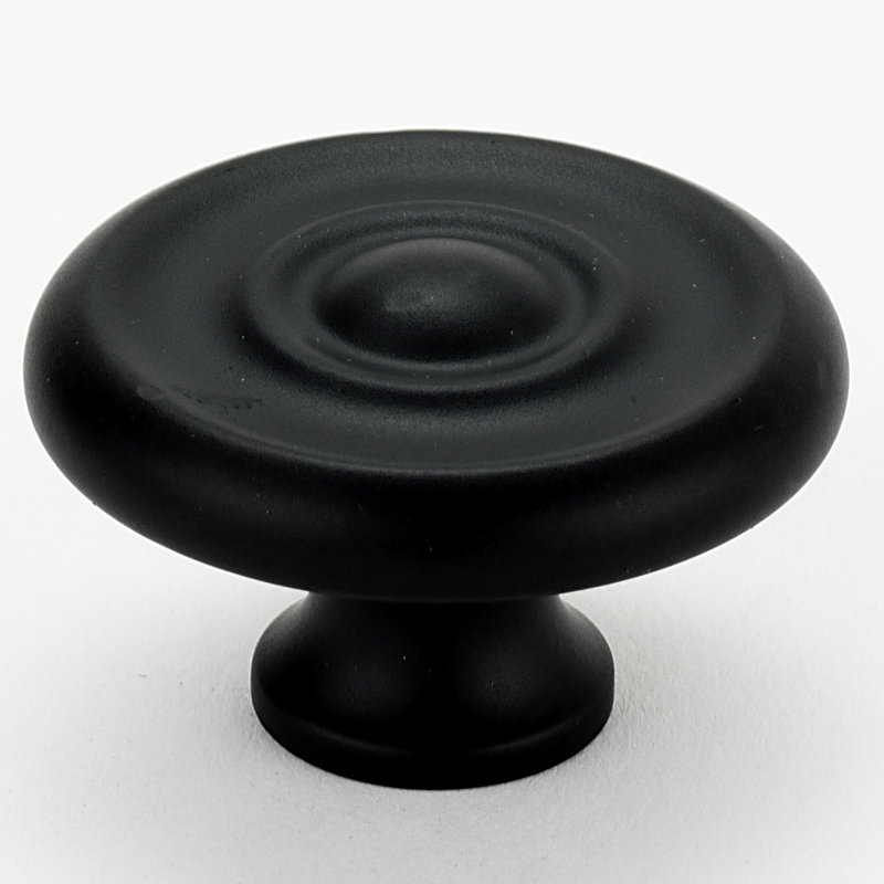Poignée champignon, Noir mat, H 1 po x l 1,5 po x P 0,6875 po