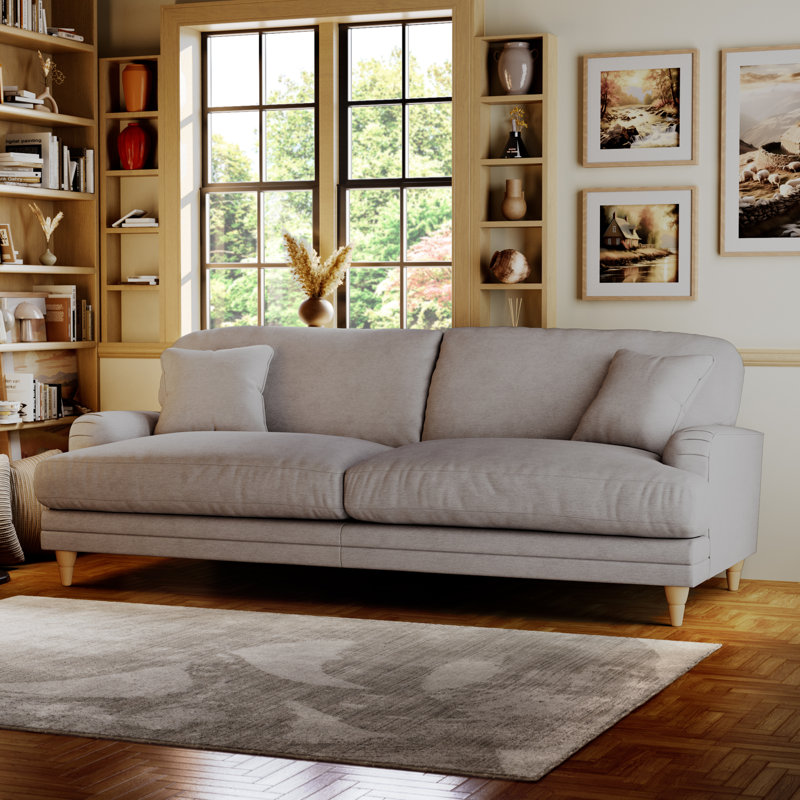 Adaku 4 Seater Sofa  , Silver, Country Oak