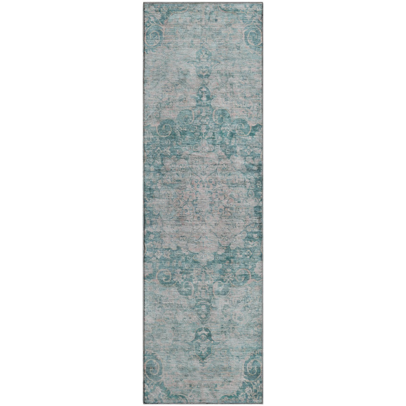 Premium Machine Washable Larock AMF1238 Global Rug, Runner 2'3" x 7'6"