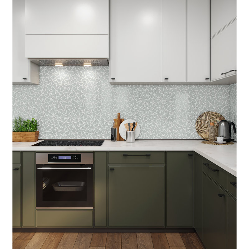 Medley 1.25" x 1.25" Beveled Glass Random Mosaic Wall Tile, Gray