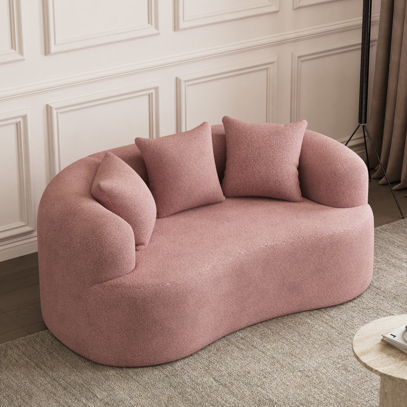 Canapé incurvé désossé en mousse à haute densité et sans assemblage requis, H 24,8 po x l 68,5 po x P 39,4 po, 2, Noir