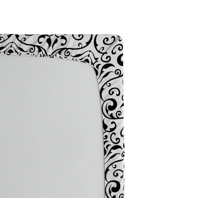 Microfiber Damask Fitted Sheet, Queen Fitted Sheet