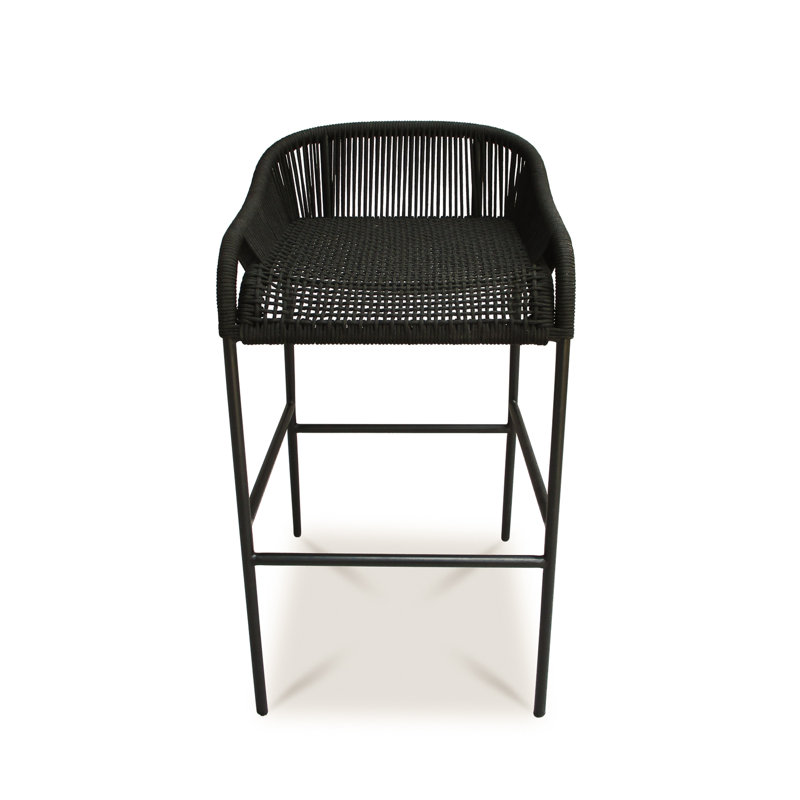 Belmont Powder Coated Aluminum Stool, Black, 24" H