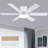 46 White Low Profile Ceiling Fan 6-Blade with Lights Remote Modern 3 Colors 6 Speeds Flush Mount Reversible DC Motor-1449718600-1449718603