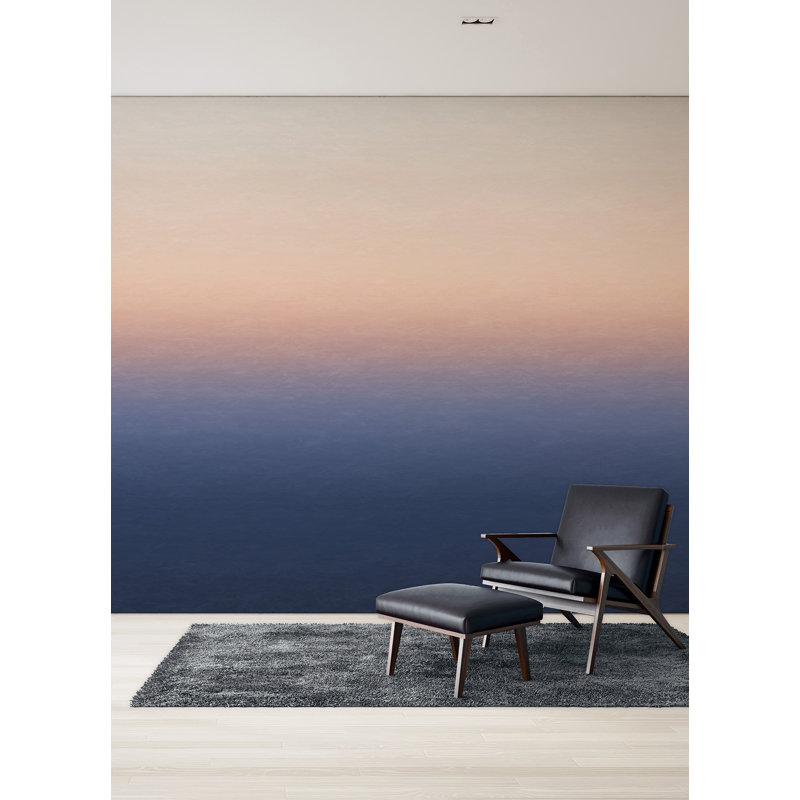 Sunrise Ombre Wall Mural in Orange and Blue