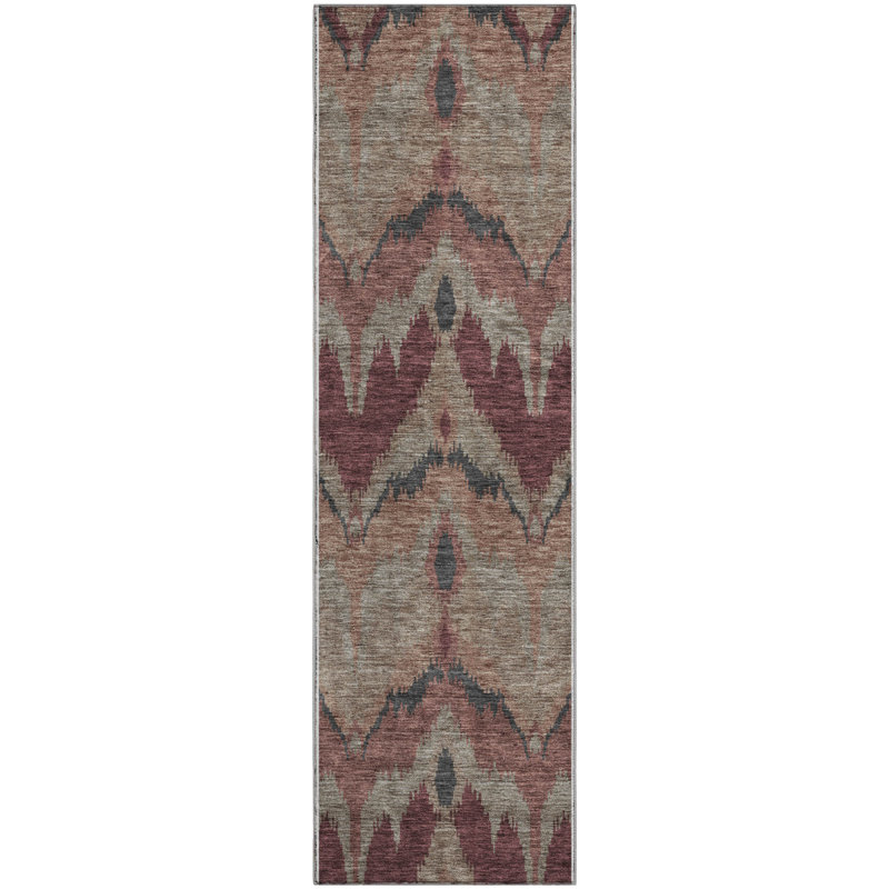 Premium Machine Washable Prisco Burgundy Rug, Runner 2'3" x 7'6"