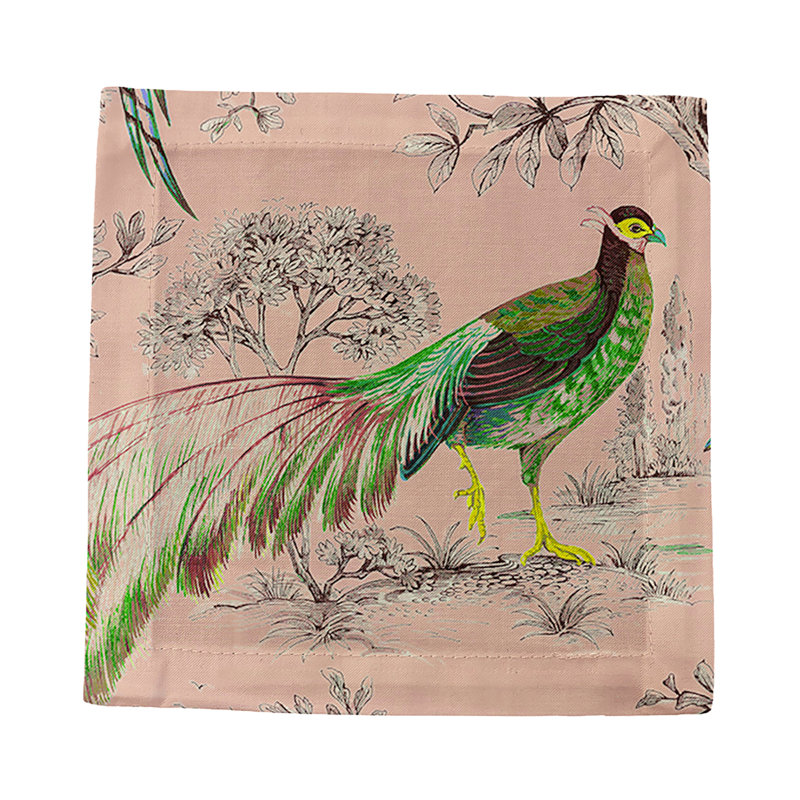 Pheasant Fall Sauvage Cotton Sateen Cocktail Napkins, Savannah