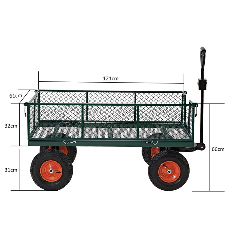 Heavy Duty 300kg Green Garden Barrow