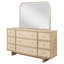 Commode 9 tiroirs et miroir chêne beige