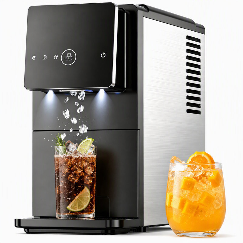 33 Lbs/24H Countertop Nugget Ice Maker,  Self-Cleaning Pellet Ice Machine, 1.8L Water Tank, Black