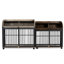 Cage pour chien avec rangement double couche et finition rouille, porte de chenil coulissante grise,