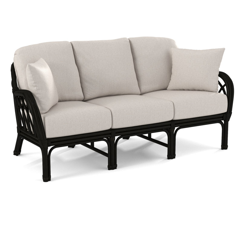 Edgewater Sofa, White Textured Performance; 0865-91, Antique Black