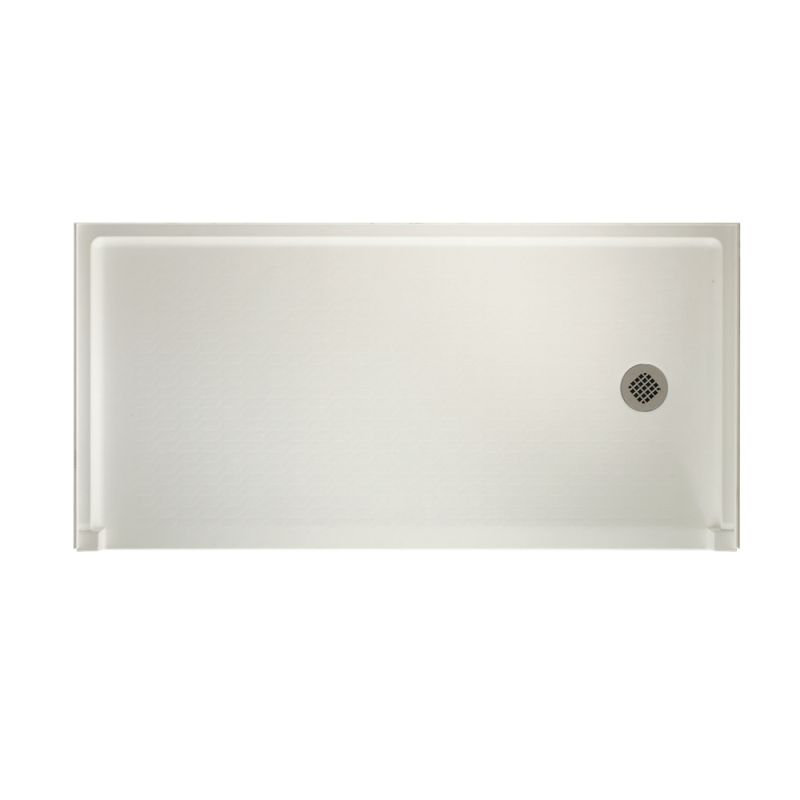 Base de douche à seuil simple 30 po x 60 po Solid Surface, Glace, Côté droit