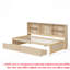 Structure de lit simple avec tablettes latérales, deux tiroirs et port USB intégré-98737256