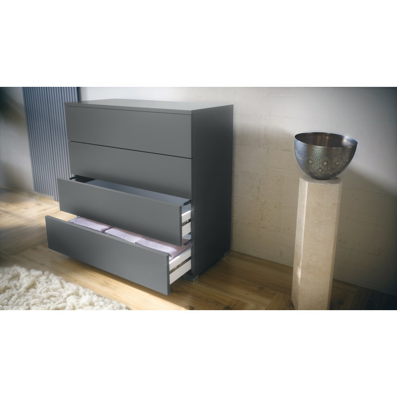 Ayomi Storage Unit Accent Chest, Anthracite/Petrol high gloss