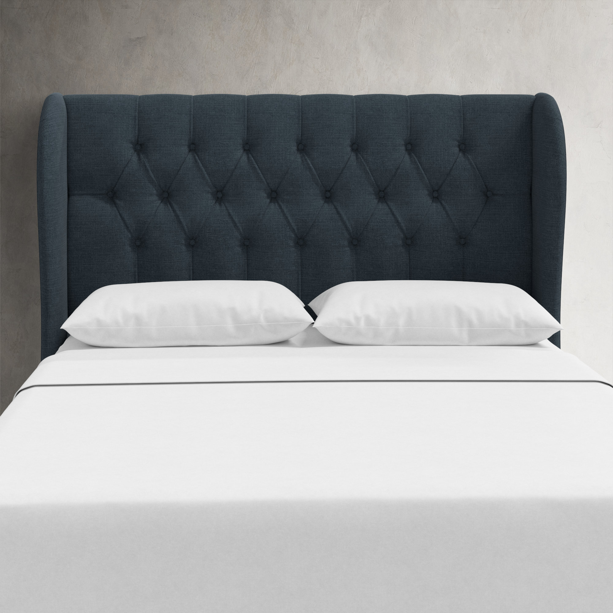 Tomey Upholstered Headboard, Classic Navy Linen, California King