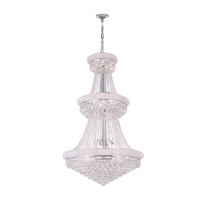 Lustre en cristal 30 po Andres, Chrome