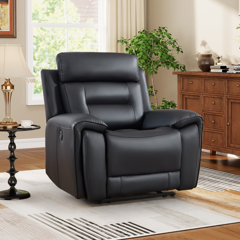 40.9" Wide Modern Faux Leather Electric Standard Recliner With USB & Type-C Ports, Brown