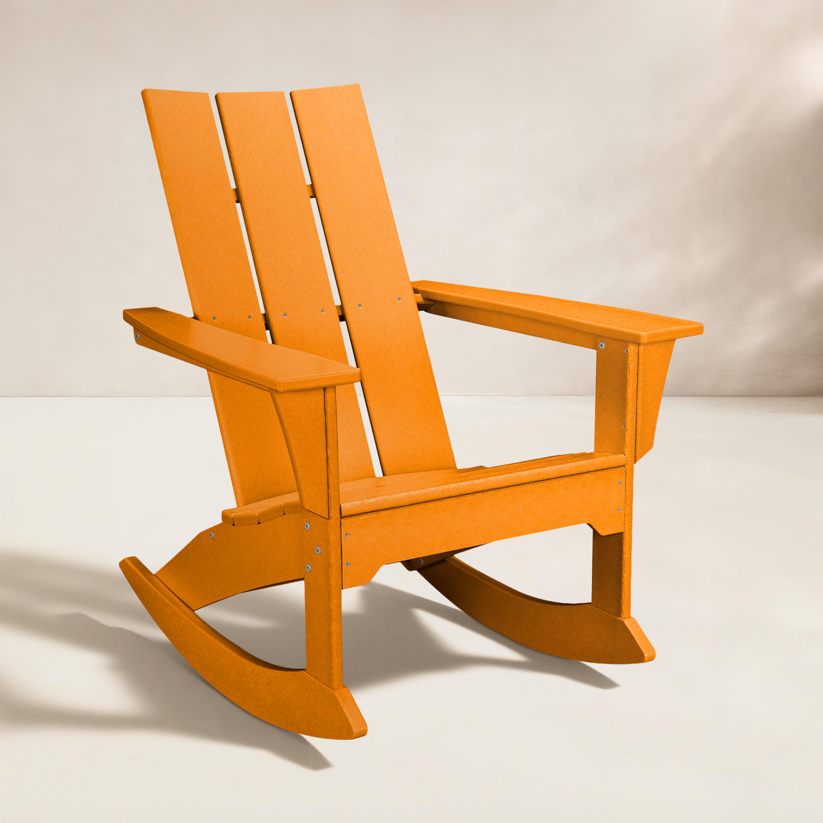 POLYWOOD® Modern Rocking Adirondack Chair, Tangerine