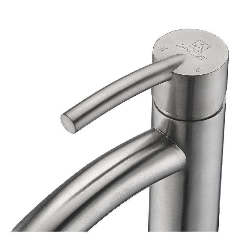 Single-Hole Single-handle Bathroom Faucet with Drain Assembly, Brushed Nickel
