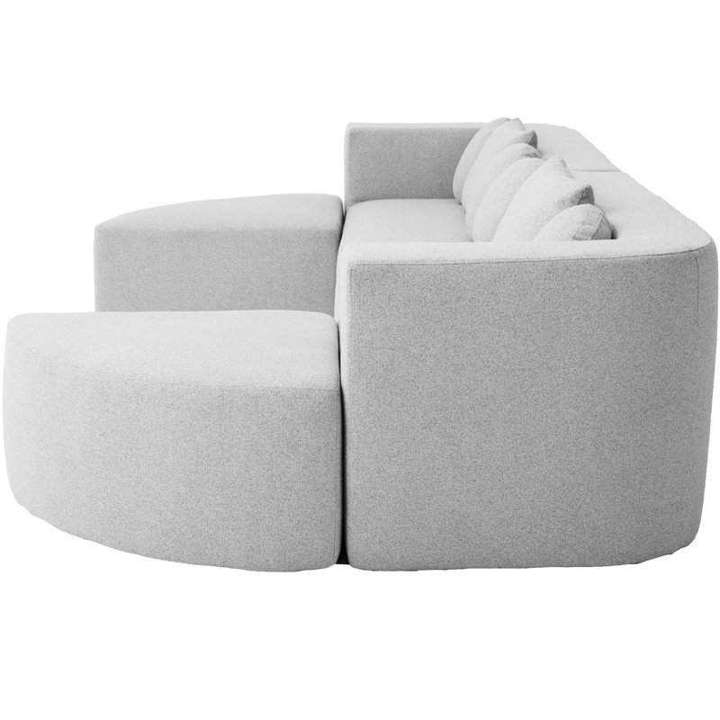 Grey Boneless - Combined With Customizable Shape, Curved Modules, And Comfortable Seating For Relaxing Sectional Unique Ample Seating, Soft Fabric