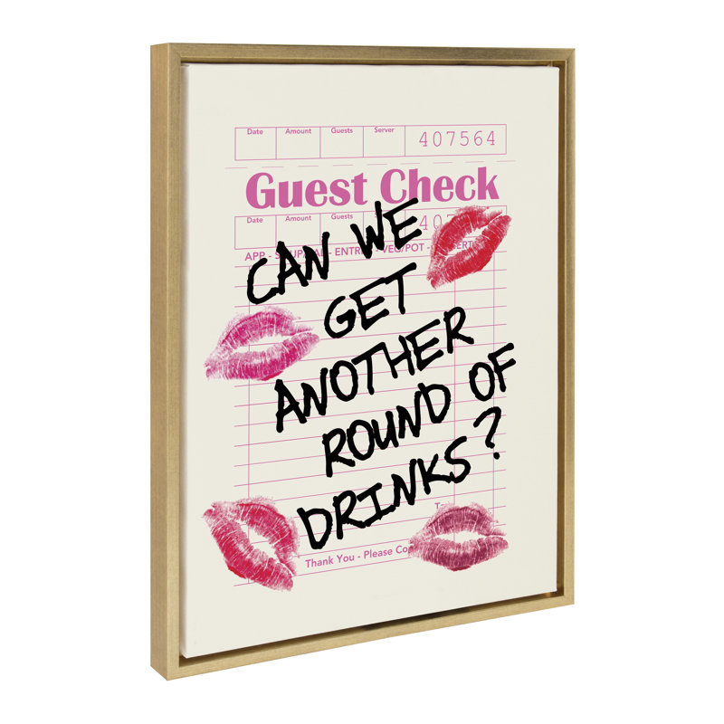 «Autre Round Round Check» par Alli Standefer, reproduction d'art sur toile encadrée, Or vif