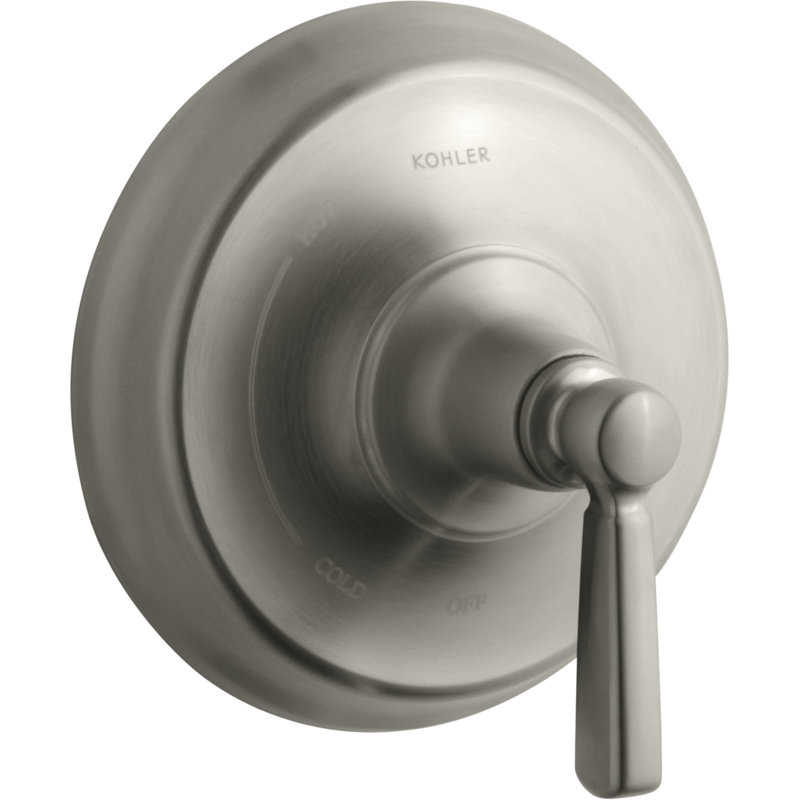 Kohler Bancroft Rite-Temp Valve Trim with Metal Lever Handle, Vibrant Brushed Nickel