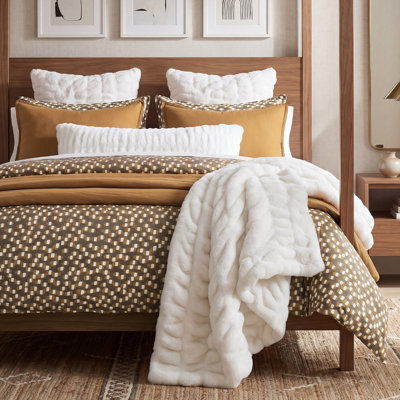 Ensemble de couette Sloane Abstract Dot Modern Contemporary Textured Jacquard