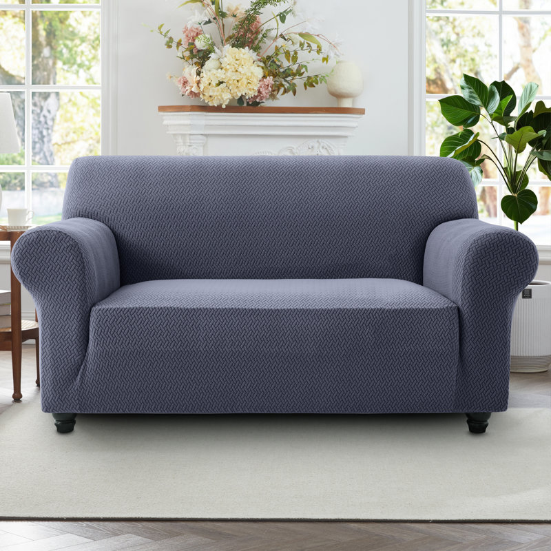 Luxury Stretchable Spandex Sofa Cover/Protector, Blue, 179 cm H x 224 cm W x 9 cm D