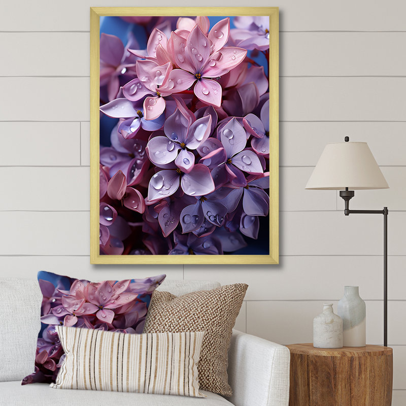 " Essential Lilacs Lullaby II ", Gold Single Picture Framed, 44" H x 34" W x 1.5" D