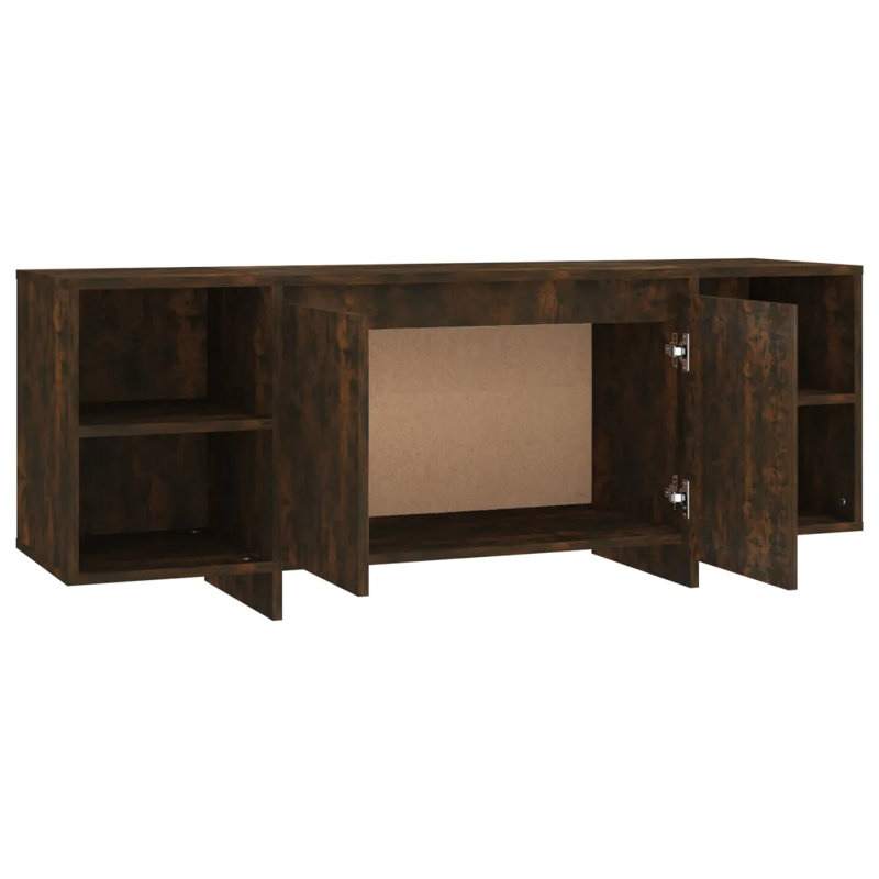 Ghofran Unfinished TV Stand, Smoked Oak