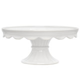 Laurie Gates 12.2 Inch Round Stoneware Footed Cake Stand in White