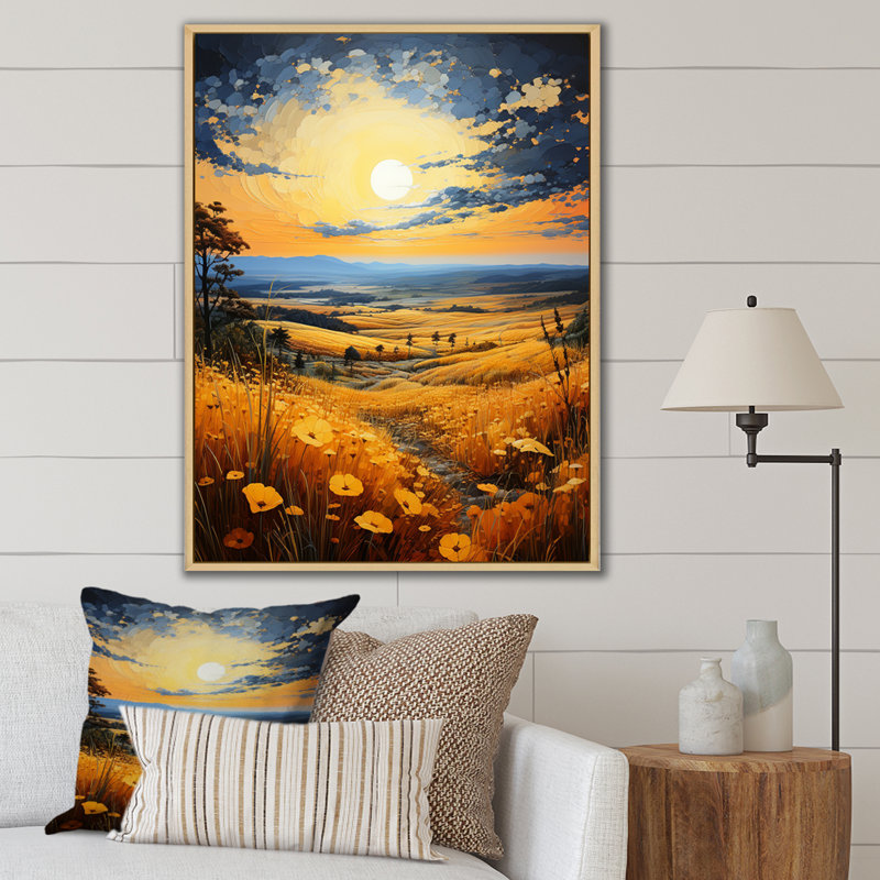 Koju " Sky Of Tranquility I ", 32" H x 24" W x 1" D, Natural Floater Framed
