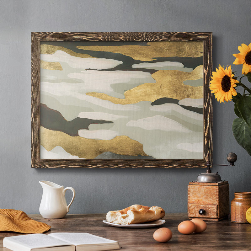 Golden Valley Sands I- Rustic Framed Gallery Wrapped Canvas, Walnut, 28" H x 42" W x 1.5" D