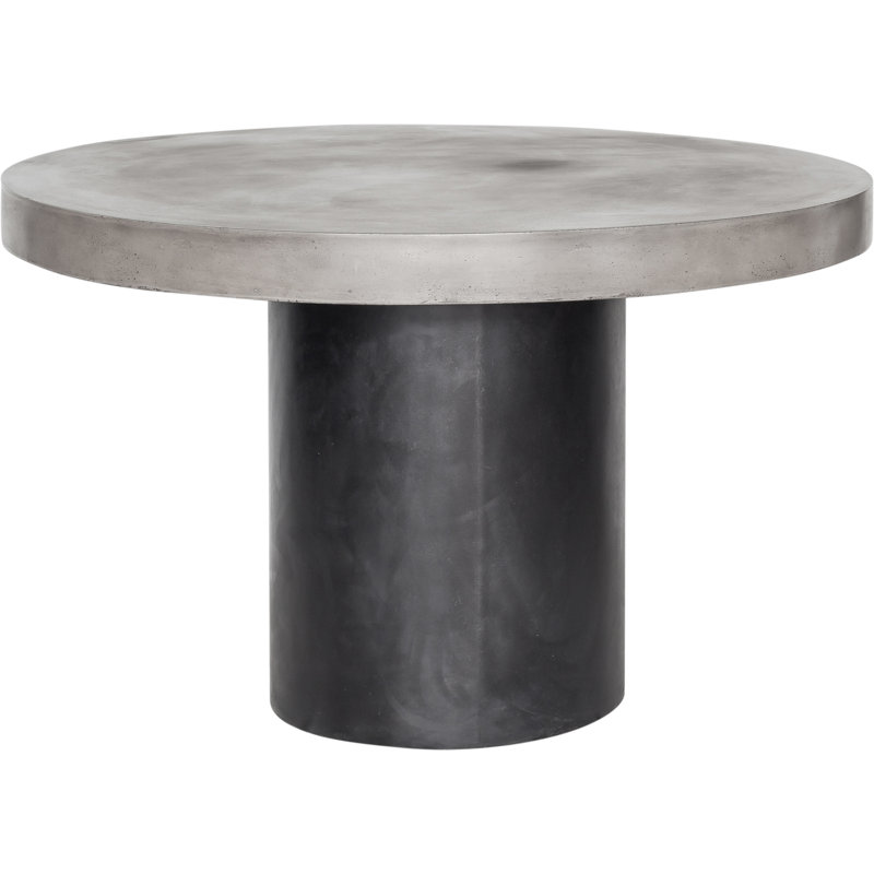 Cassius Round Pedestal Dining Table, Dark Gray