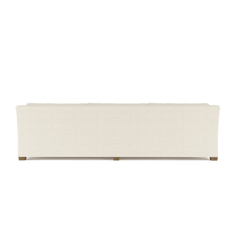 Thompson Rolled Slope-Arm Sofa, Box Weave Linen Alabaster, 32" H x 96" W x 41" D, Ebony