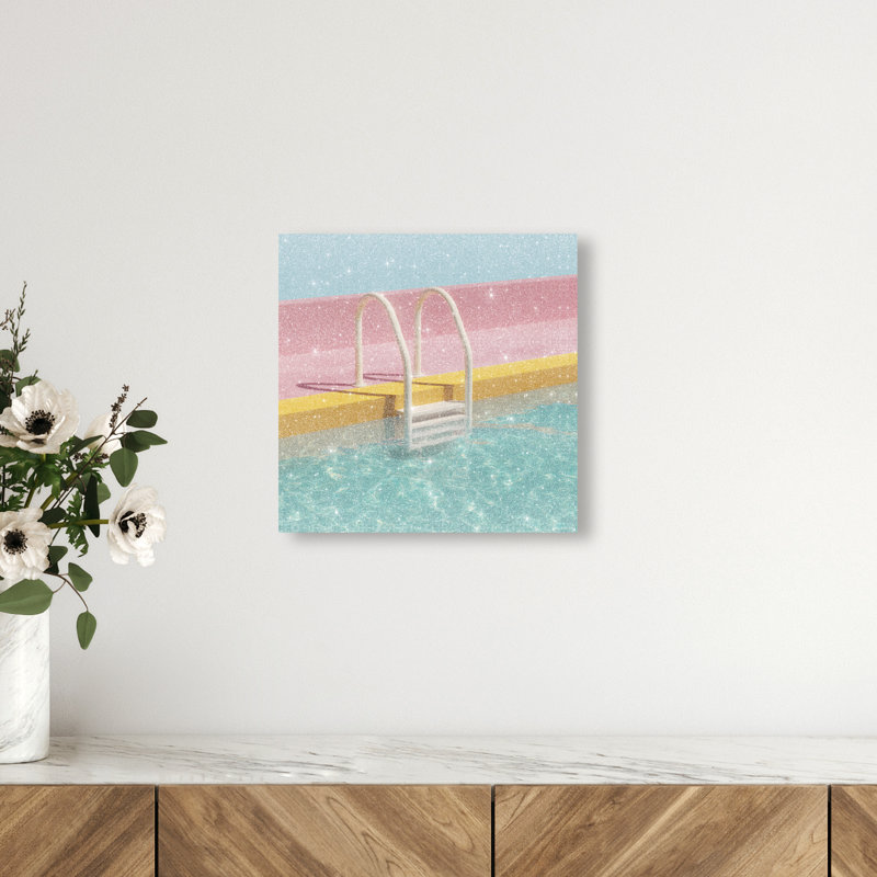 Poolside Symmetry I Print by Oliver Gal, 12"H x 12"W, Gallery Wrapped