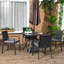 Wicker and Steel Patio Dining Set Table,