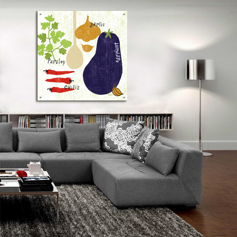 «Italiano Aubergine» par Sue Schlabach, H 36 po x l 36 po x P 0,2 po