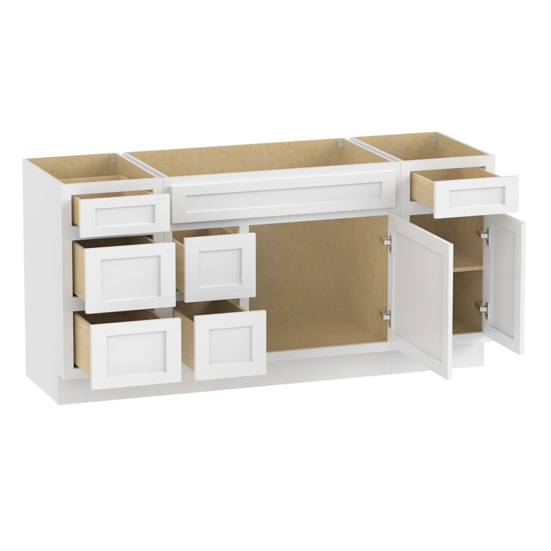 Base de meuble-lavabo simple 66 po seulement, Blanc